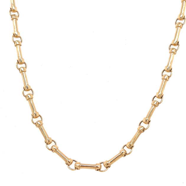 14K Solid Gold Bar Chain