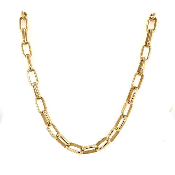 14K SOLID GOLD RECTANGLE LINK CHAIN