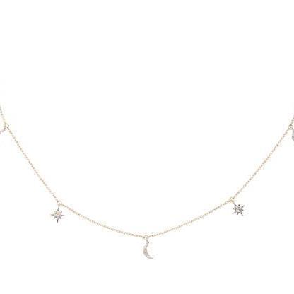 diamond moon and star necklace
