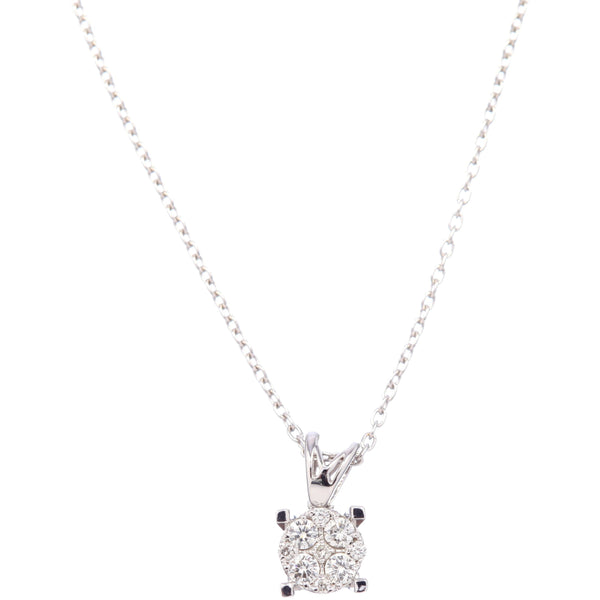 simple diamond white gold necklace