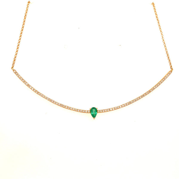 diamond and emerald gold necklace