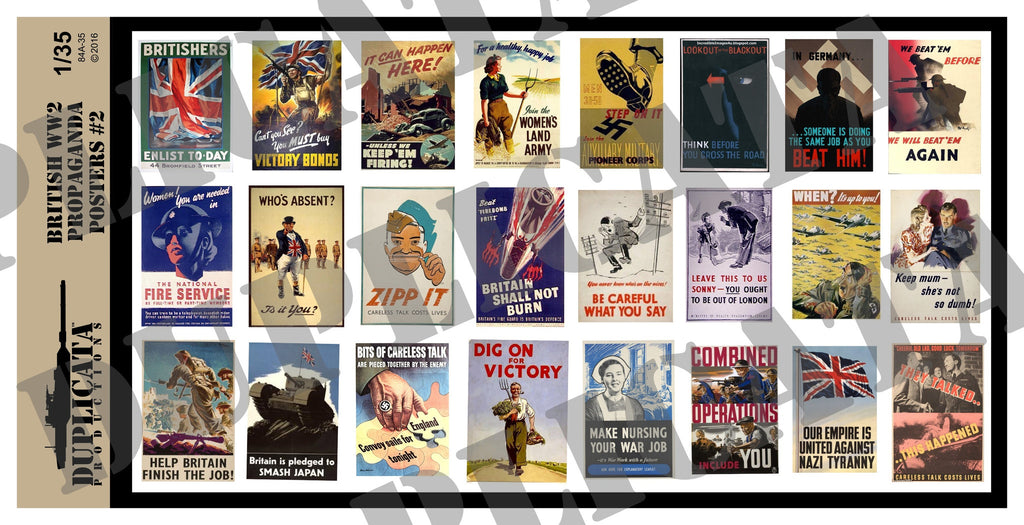 Diorama Accessory - British WW2 Propaganda Posters #2 - 1/35 Scale ...