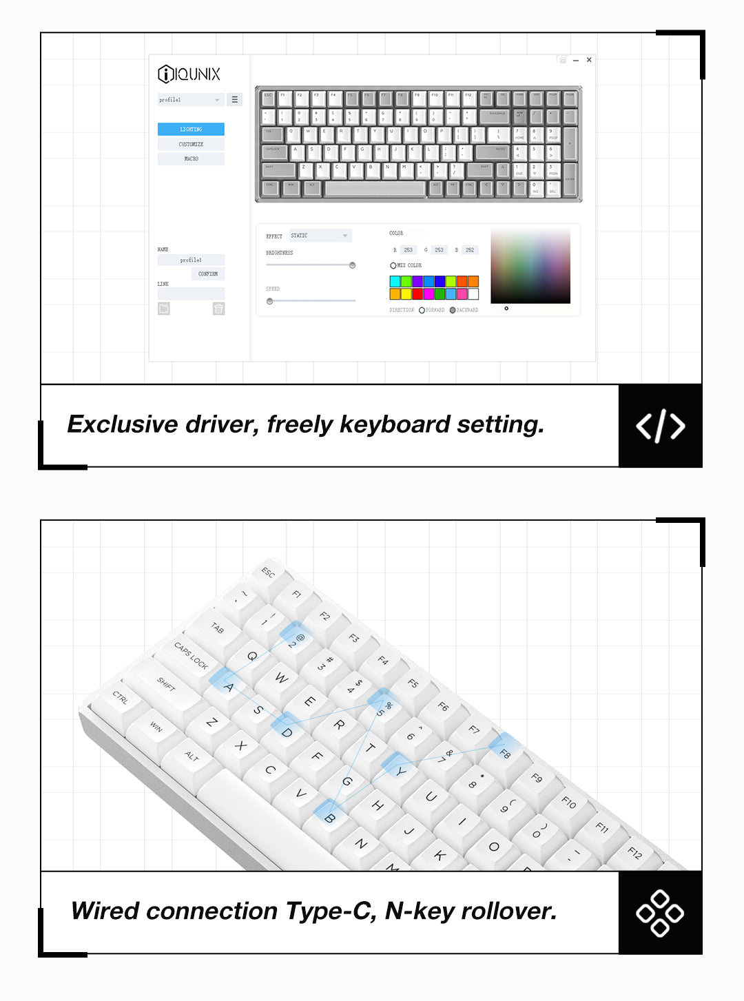 F96 Bluetooth Wireless Keyboard - 96% Mechanical Keyboard | IQUNIX