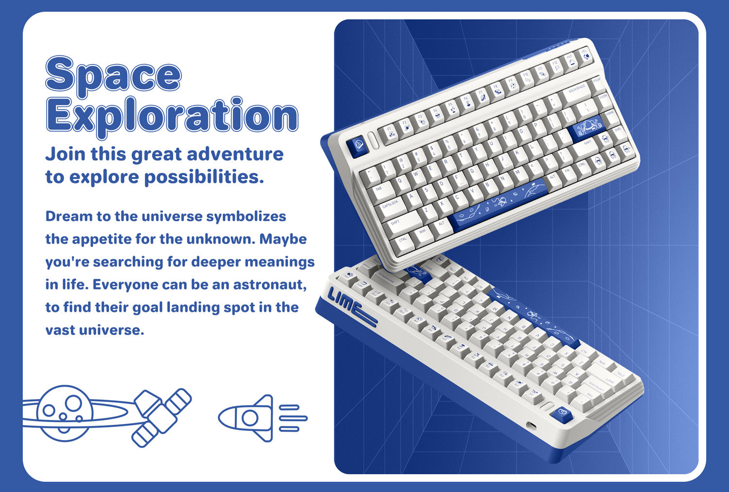 L80 SPACE THEMED Mechanical Keyboard L80 Comis Traveller