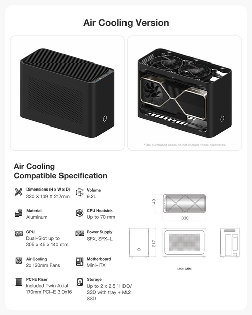 IQUNIX ZX-1 水冷版 Mini-ITX ケース - デスクトップ型PC