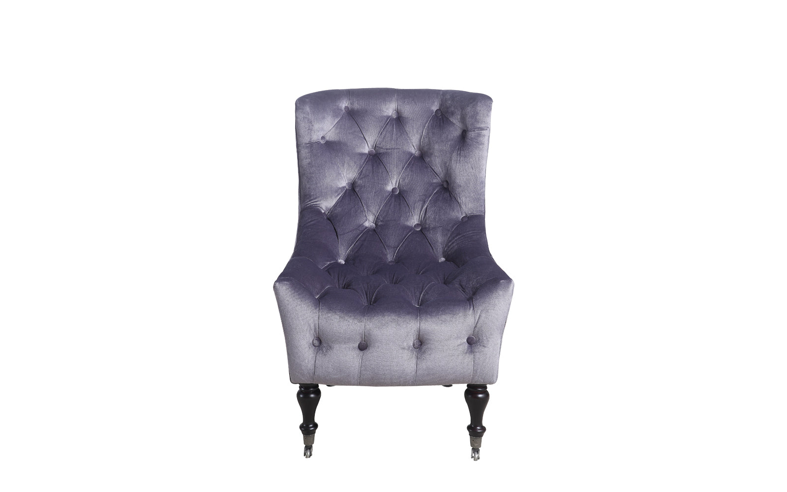 Ennio Classic Tufted Velvet Armchair with Casters