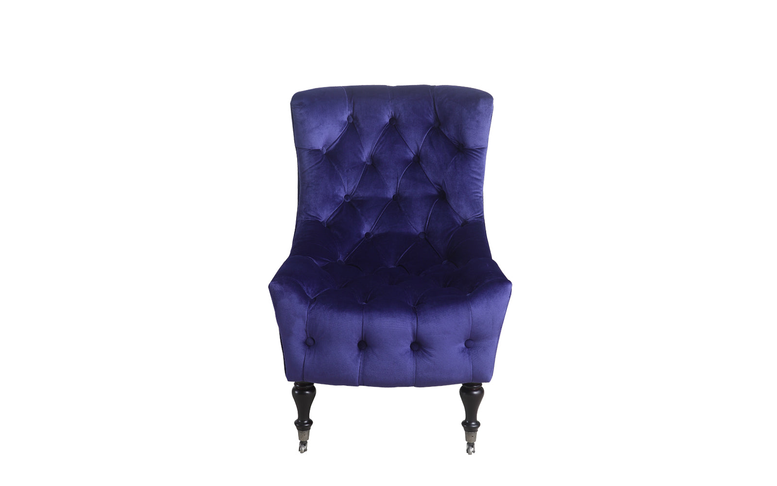 Ennio Classic Tufted Velvet Armchair with Casters