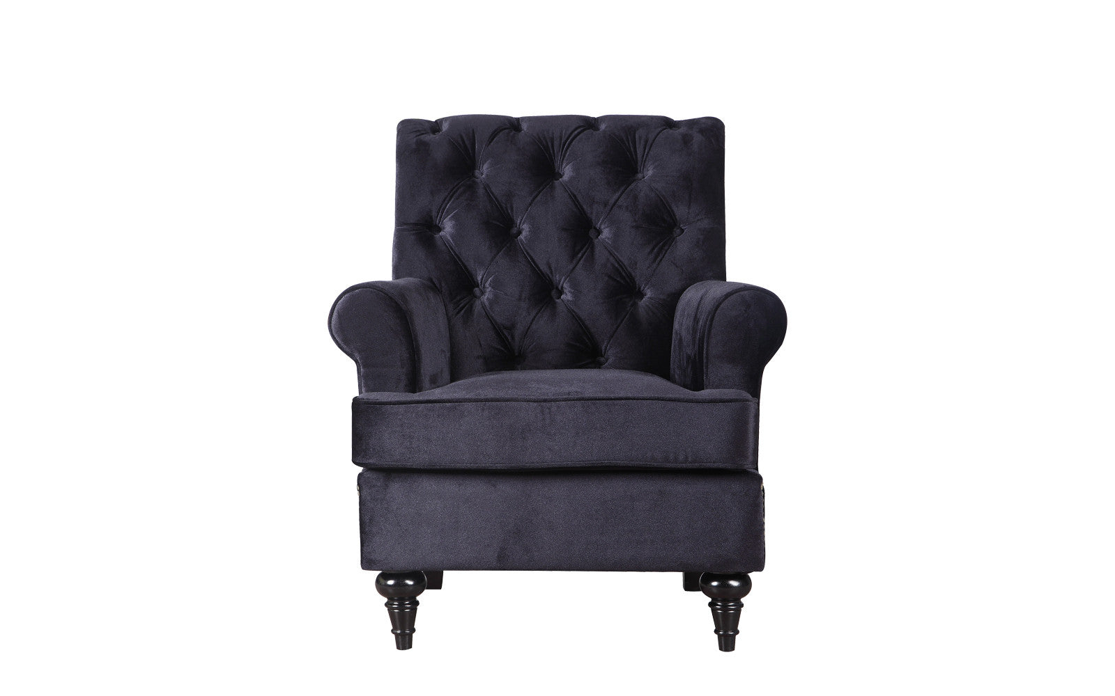 ARM16-VV-BLK Christopher Tufted Velvet Accent Armchair sku ARM16-VV-BLK