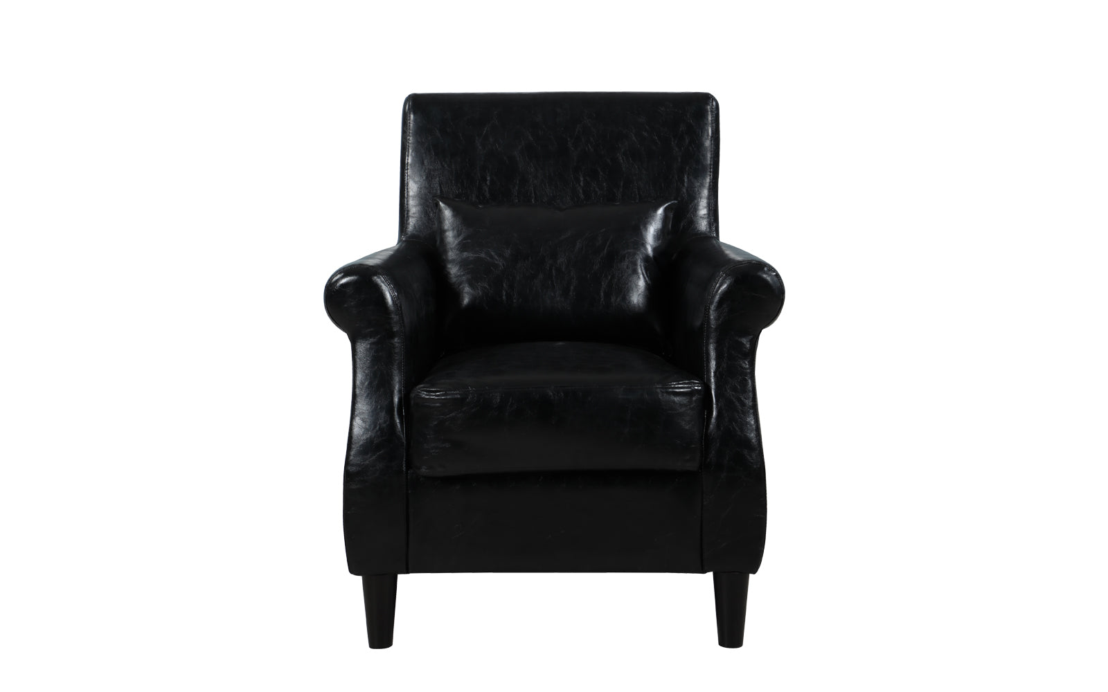 Burgos Classic Victorian-Inspired Scroll Arm Faux Leather Armchair