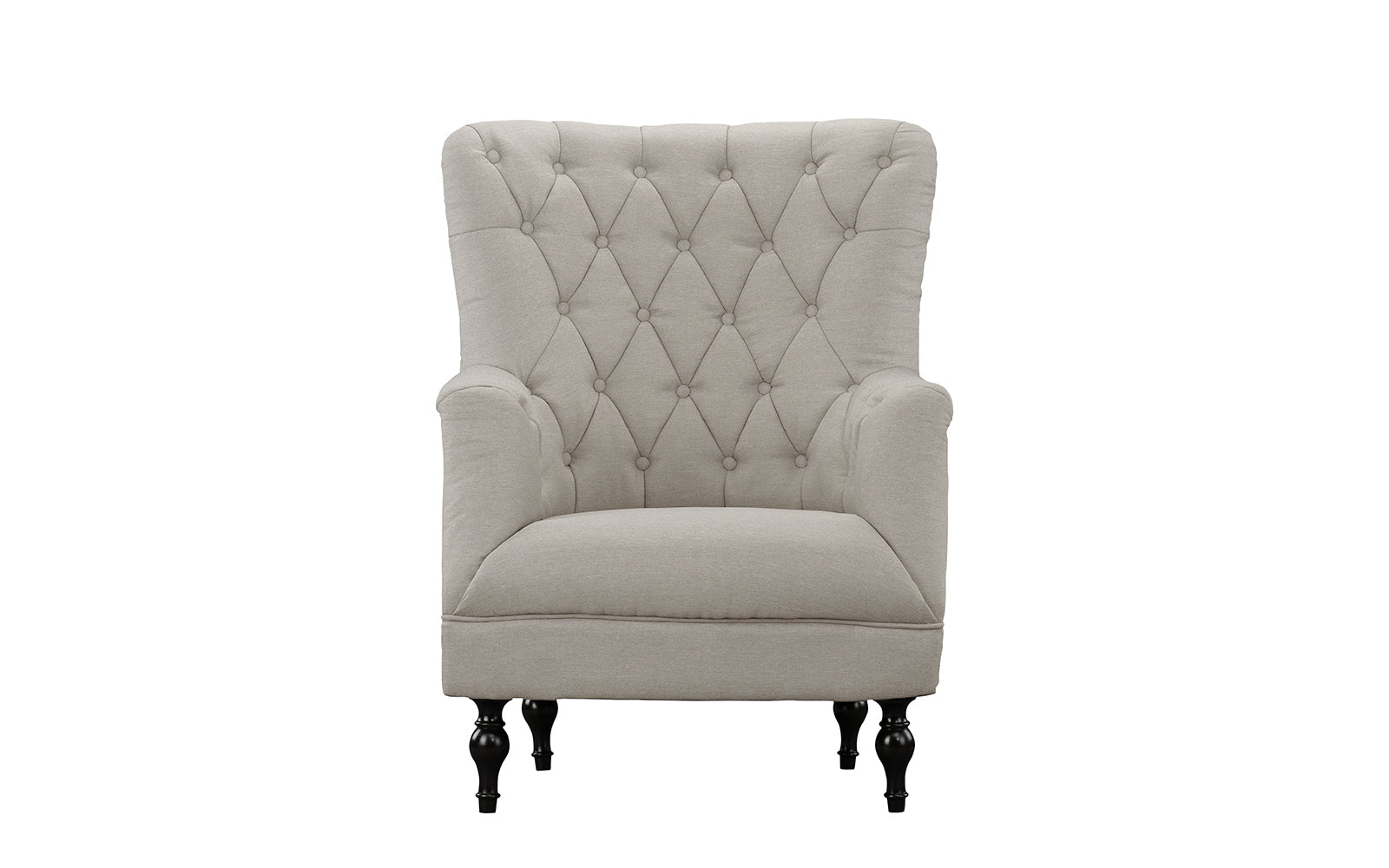 Leopold Plush ClassicVictorian Tufted Linen Armchair