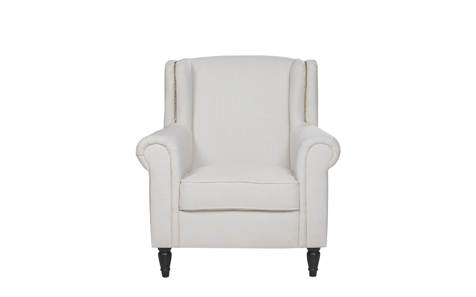 ARM26-FB-BG Galway Classic Scroll Arm Linen Accent Chair sku ARM26-FB-BG