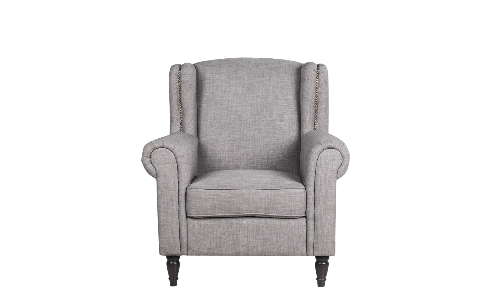 Galway Classic Scroll Arm Linen Accent Chair