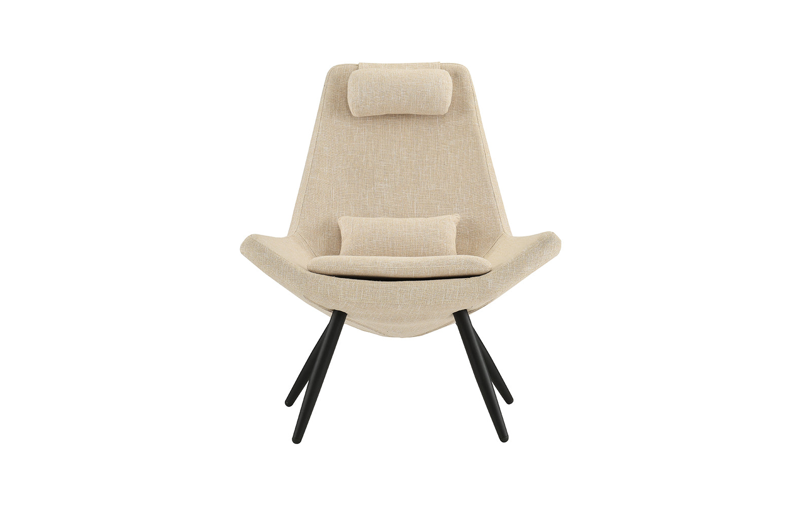 Miranda Contemporary Diamond Linen Accent Chair with (2) Support Pillows