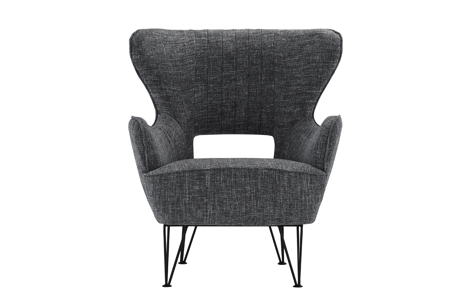 ARM32-FB-DGR Julian Modern and Cheery Linen Shelter Armchair sku ARM32-FB-DGR