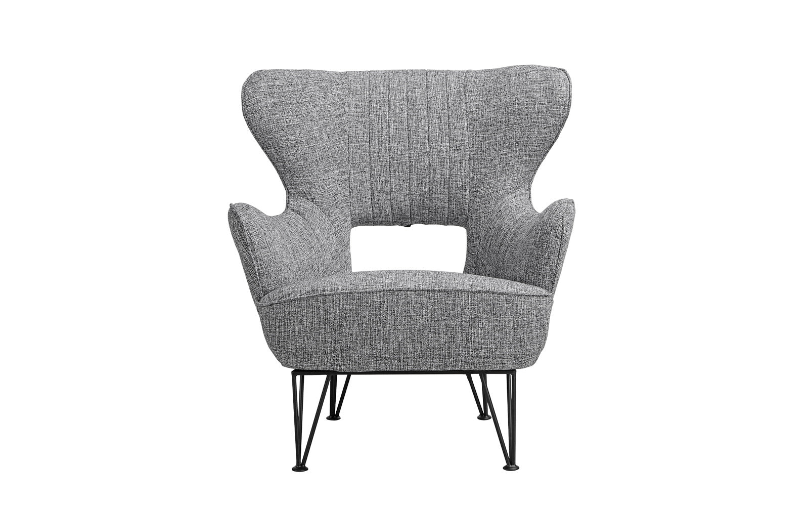 ARM32-FB-LGR Julian Modern and Cheery Linen Shelter Armchair sku ARM32-FB-LGR