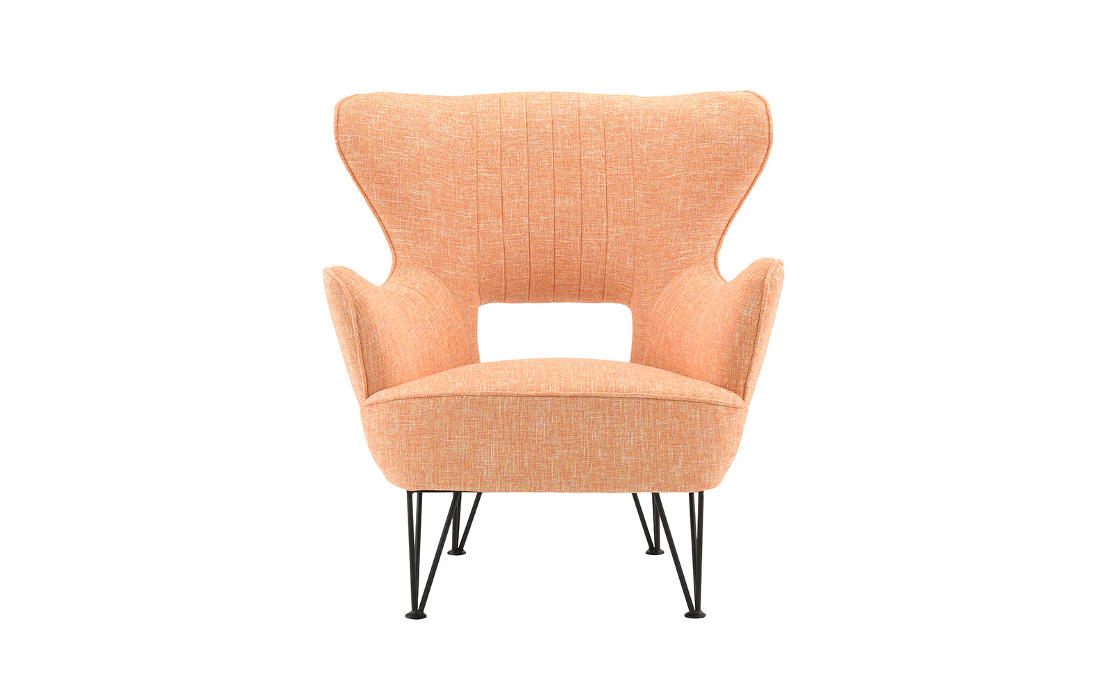 ARM32-FB-ORNG Julian Modern and Cheery Linen Shelter Armchair sku ARM32-FB-ORNG