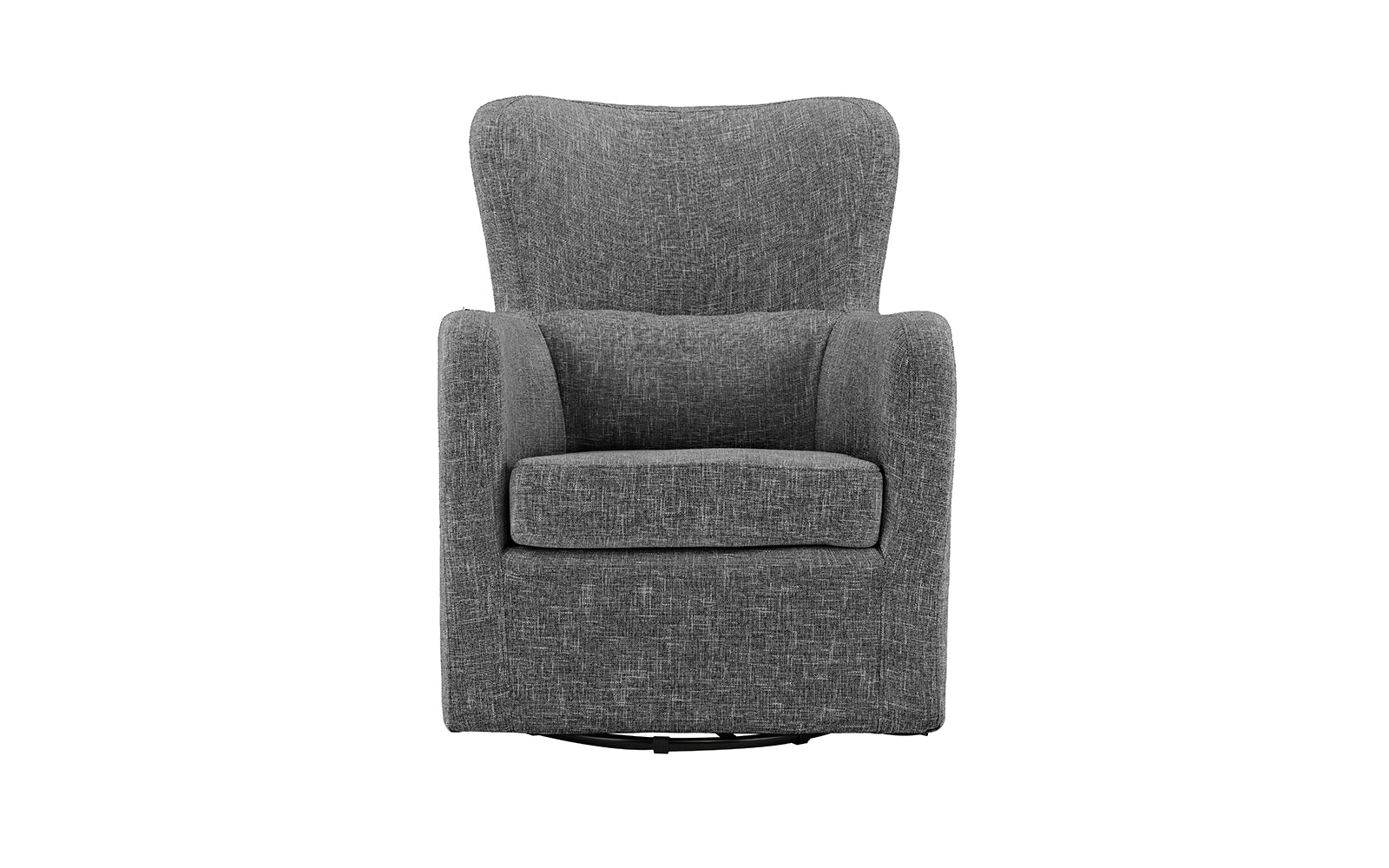 ARM36-FB-DGR Frey Classic Pleated Linen Accent Swivel Chair sku ARM36-FB-DGR