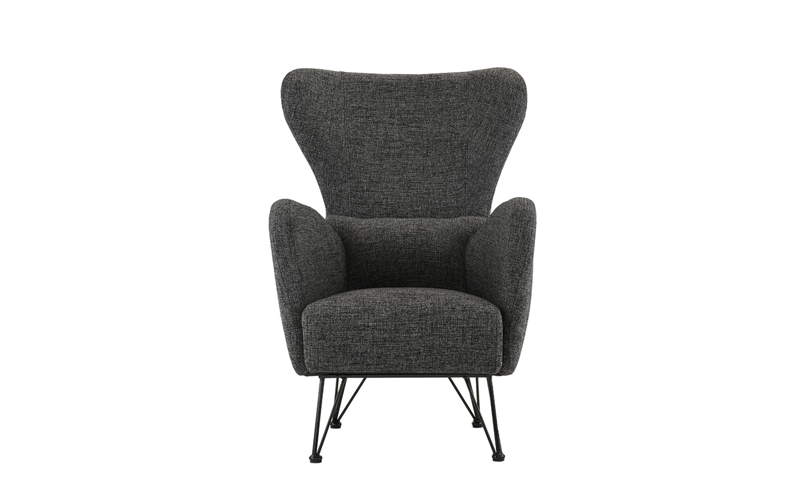 Ives Mid Century Modern Shelter Linen Accent Armchair