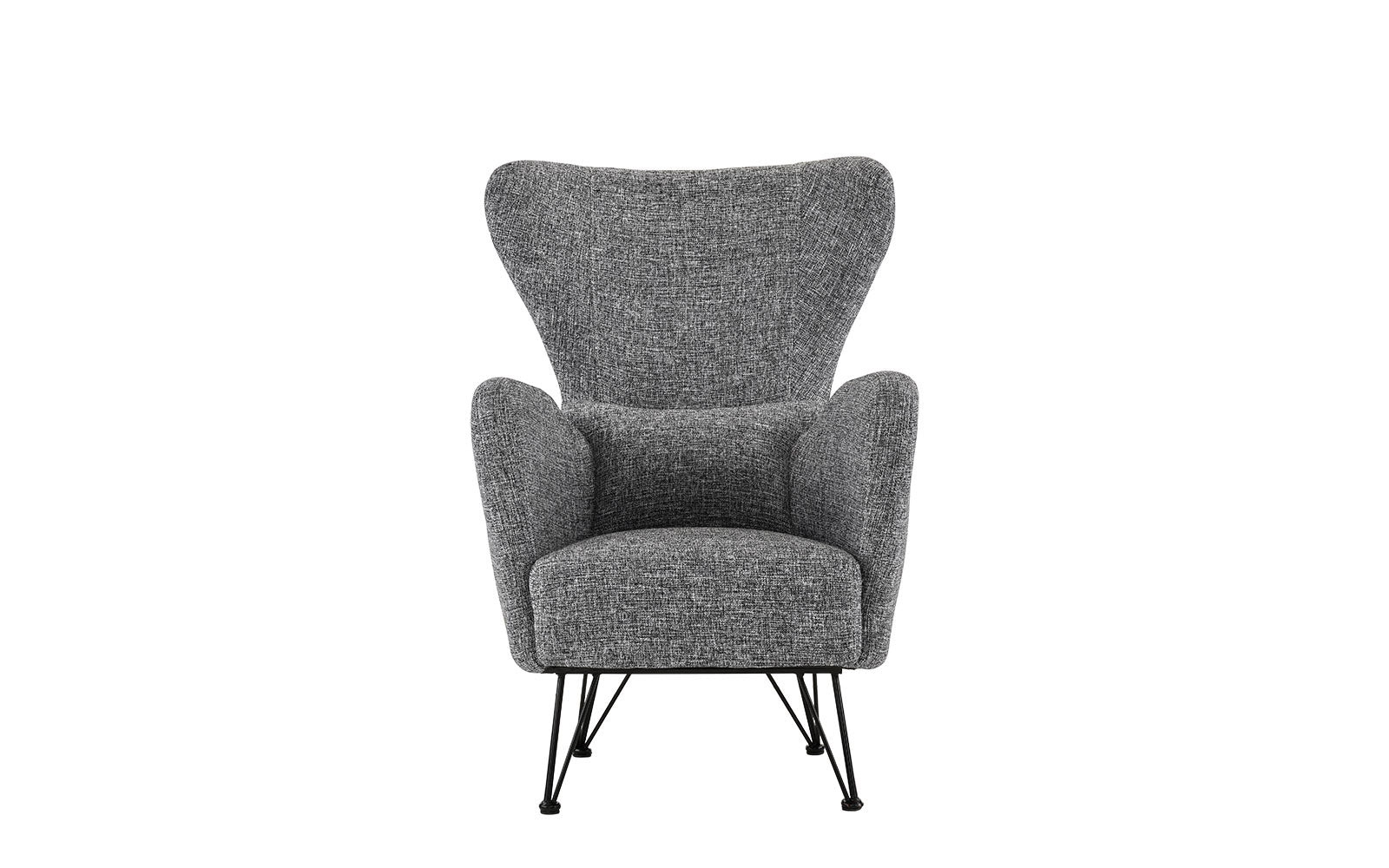 Ives Mid Century Modern Shelter Linen Accent Armchair