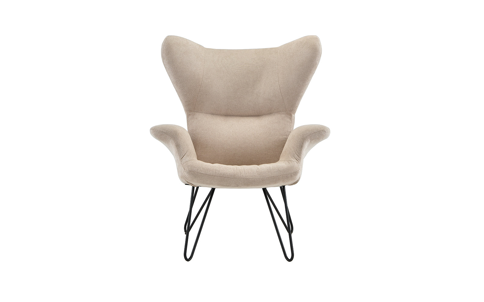 Leyla Contemporary Armchair with Metal Infinity Pin Legs