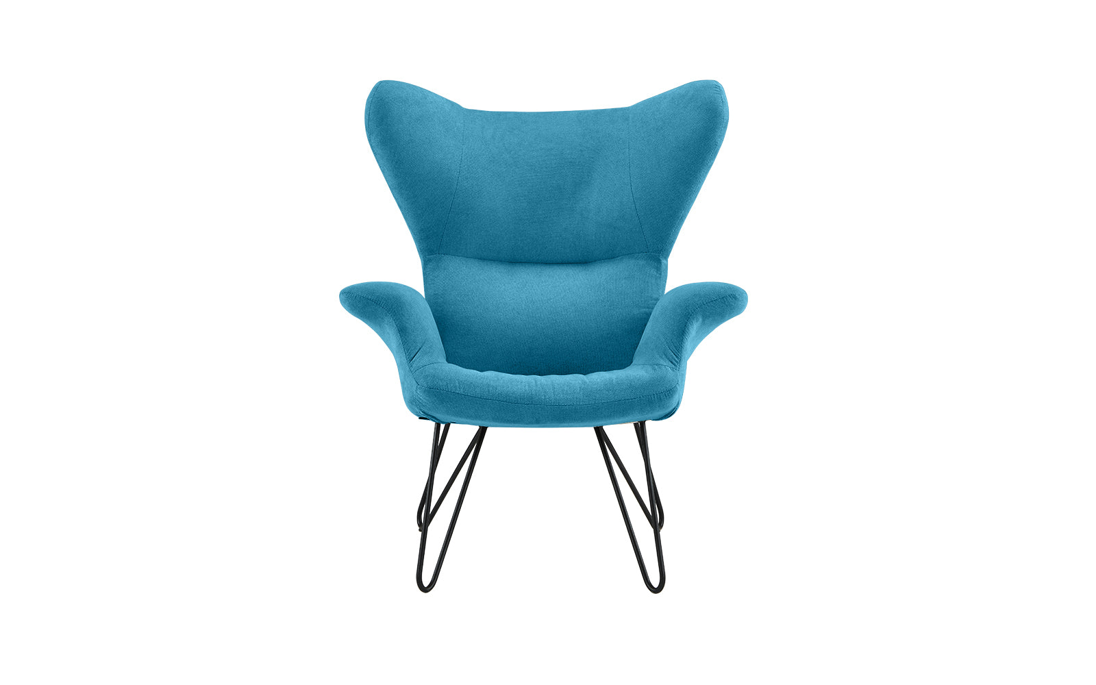 Leyla Contemporary Armchair with Metal Infinity Pin Legs