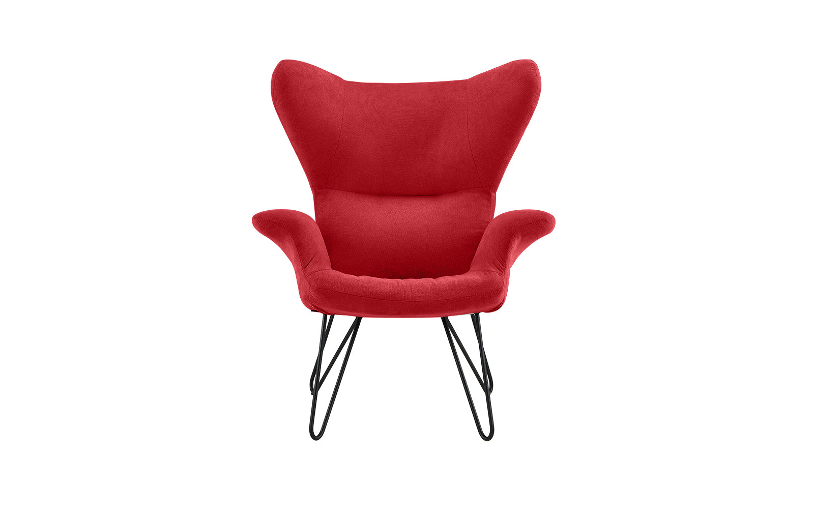 ARM47-FB-RED Leyla Contemporary Armchair with Metal Infinity Pi sku ARM47-FB-RED