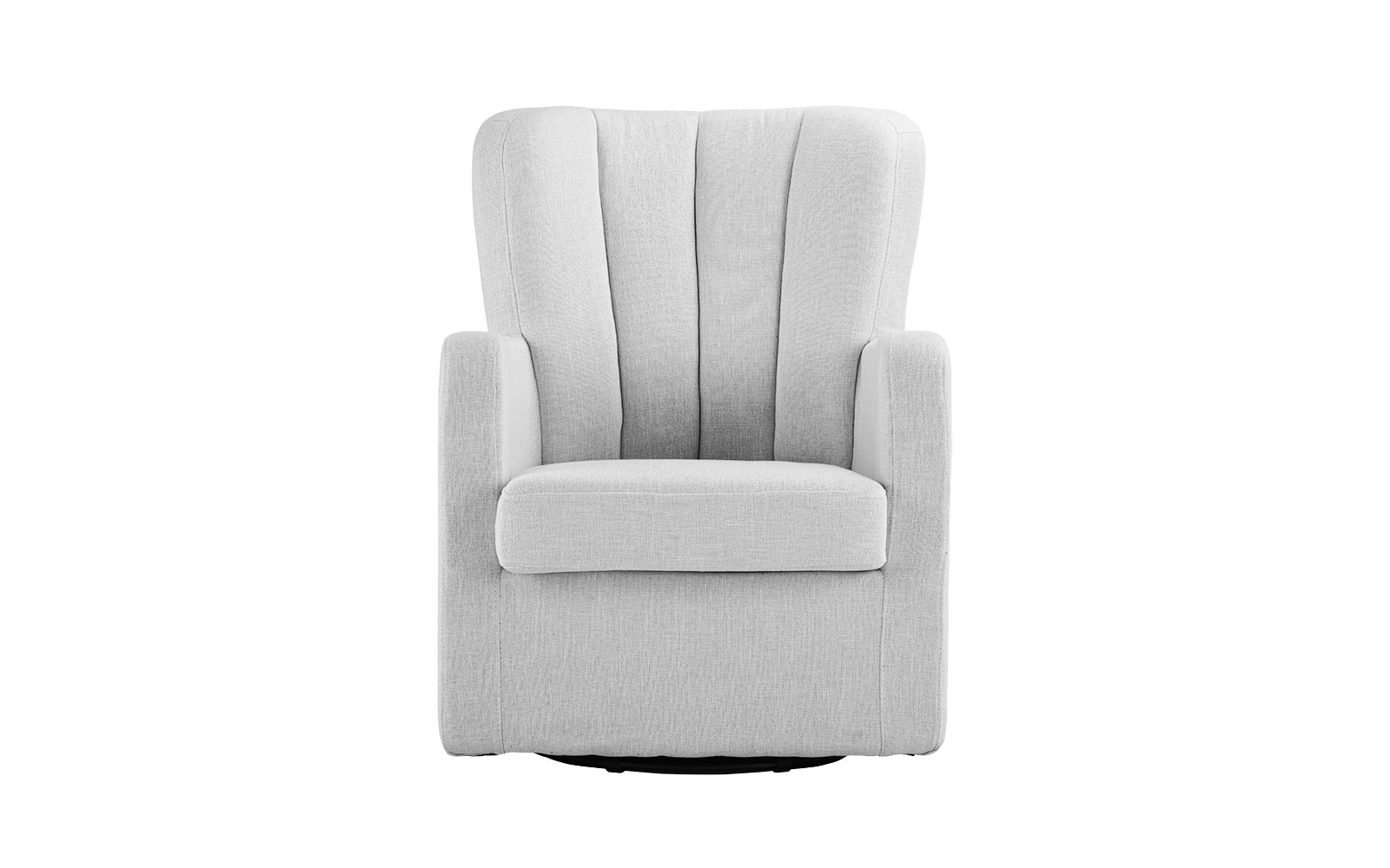 Michelle Atomic Shell-Style Linen Swivel Chair