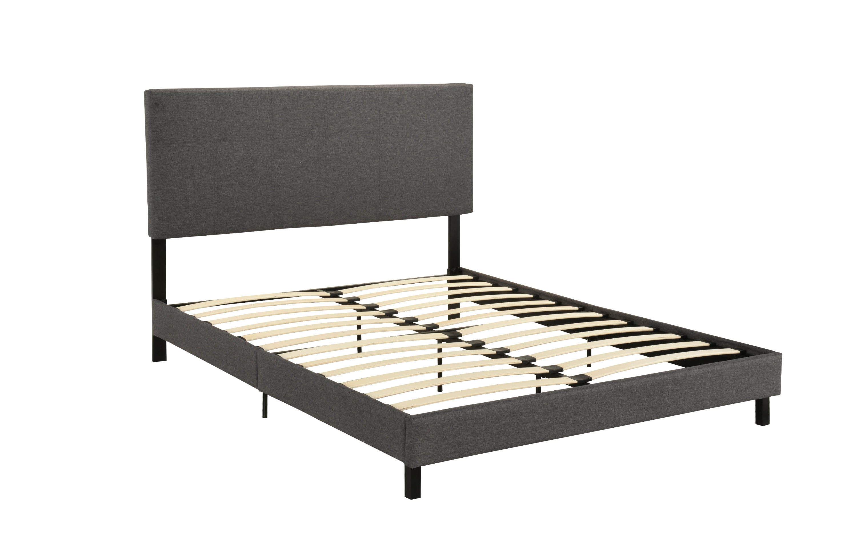 Matthew Contemporary Stitched Panel Bed Frame In Dark Grey