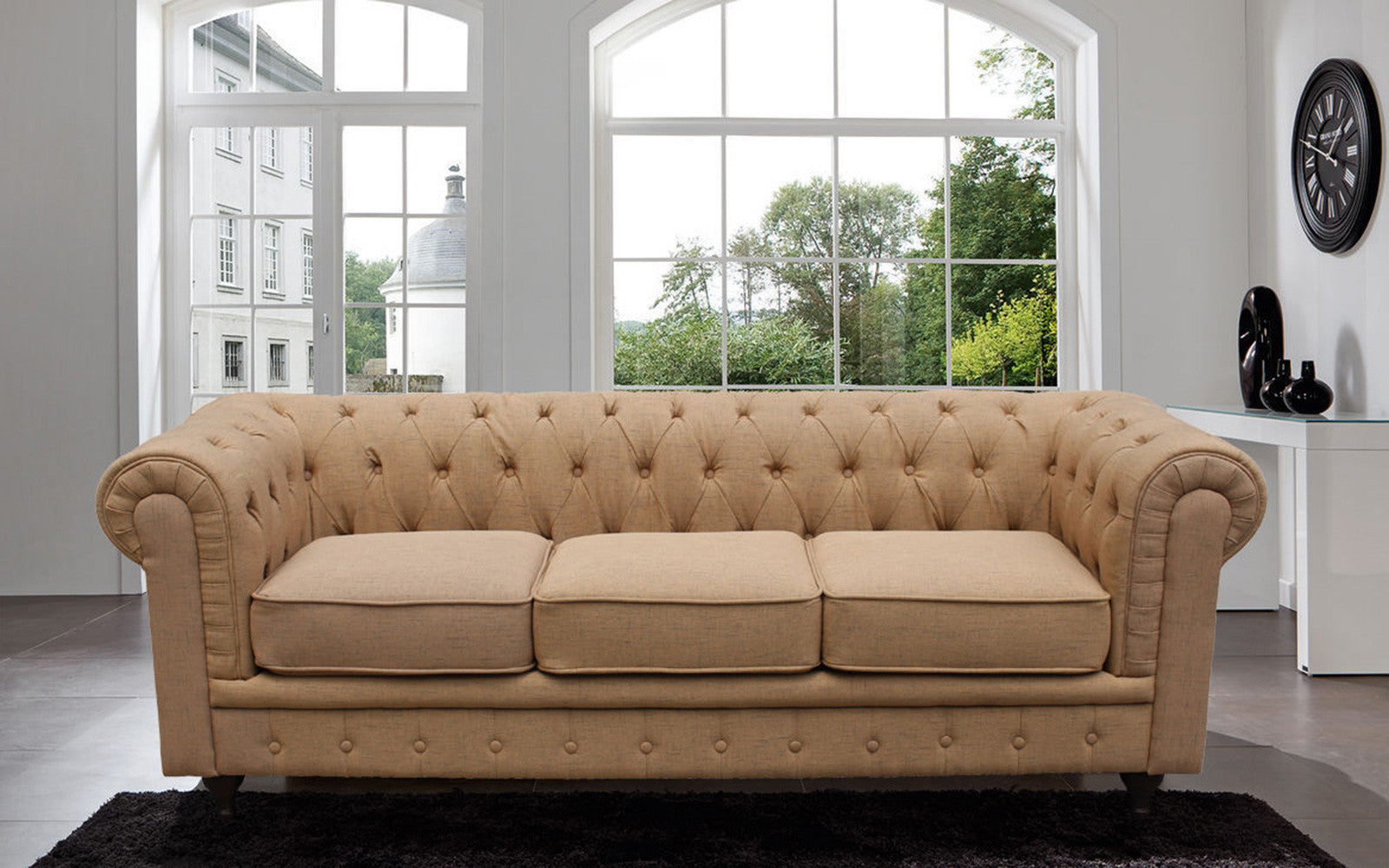 Charleston Classic Chesterfield Linen Sofa
