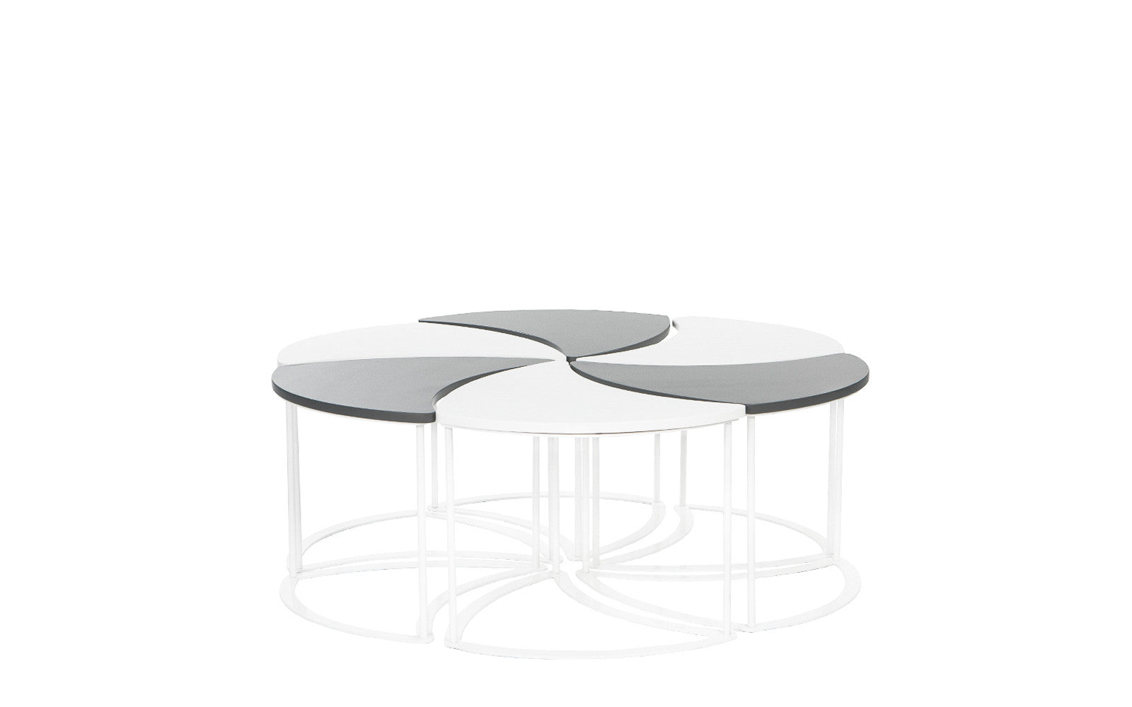 Spiral Contemporary 70s Inspired Two Tone Modular Outdoor Coffee Table