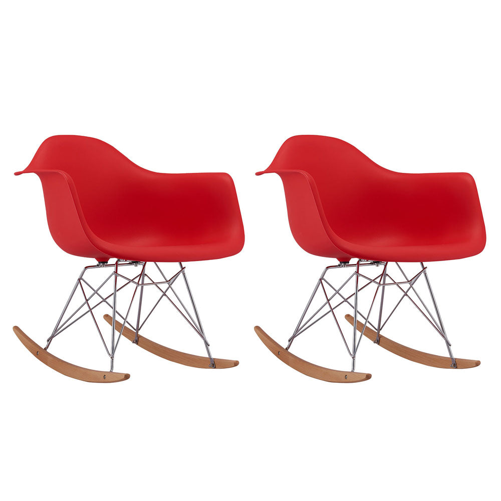 May Set of 2 Mid Century Modern Tulip-Style Kitchen Rocking Chairs