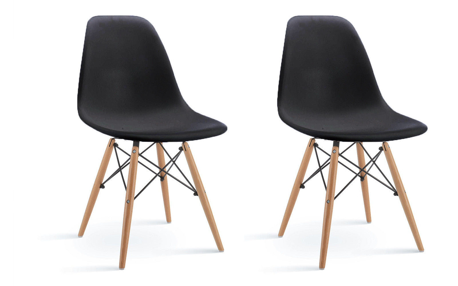 Ray Set Of 2 Classic Modern Eames Inspired Chairs Sofamania Com   CHR02 2PC BLACK 1A 