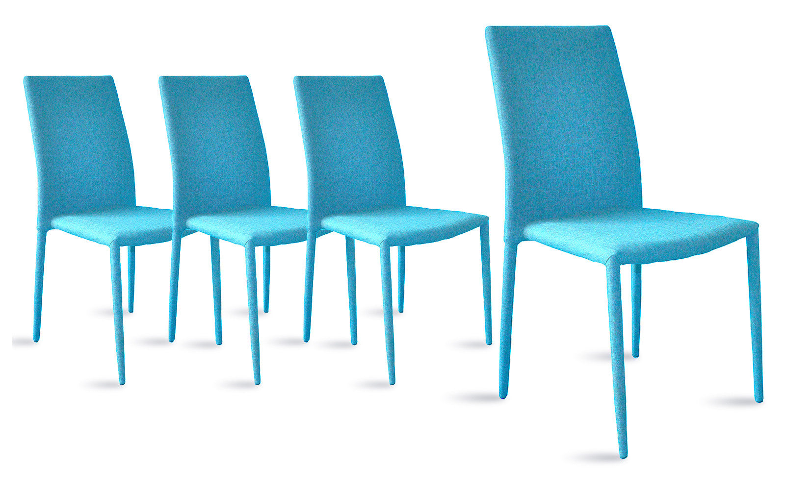 Jazz Set Of (4) Minimalistic Color Pop Mod Kitchen Dining Chairs