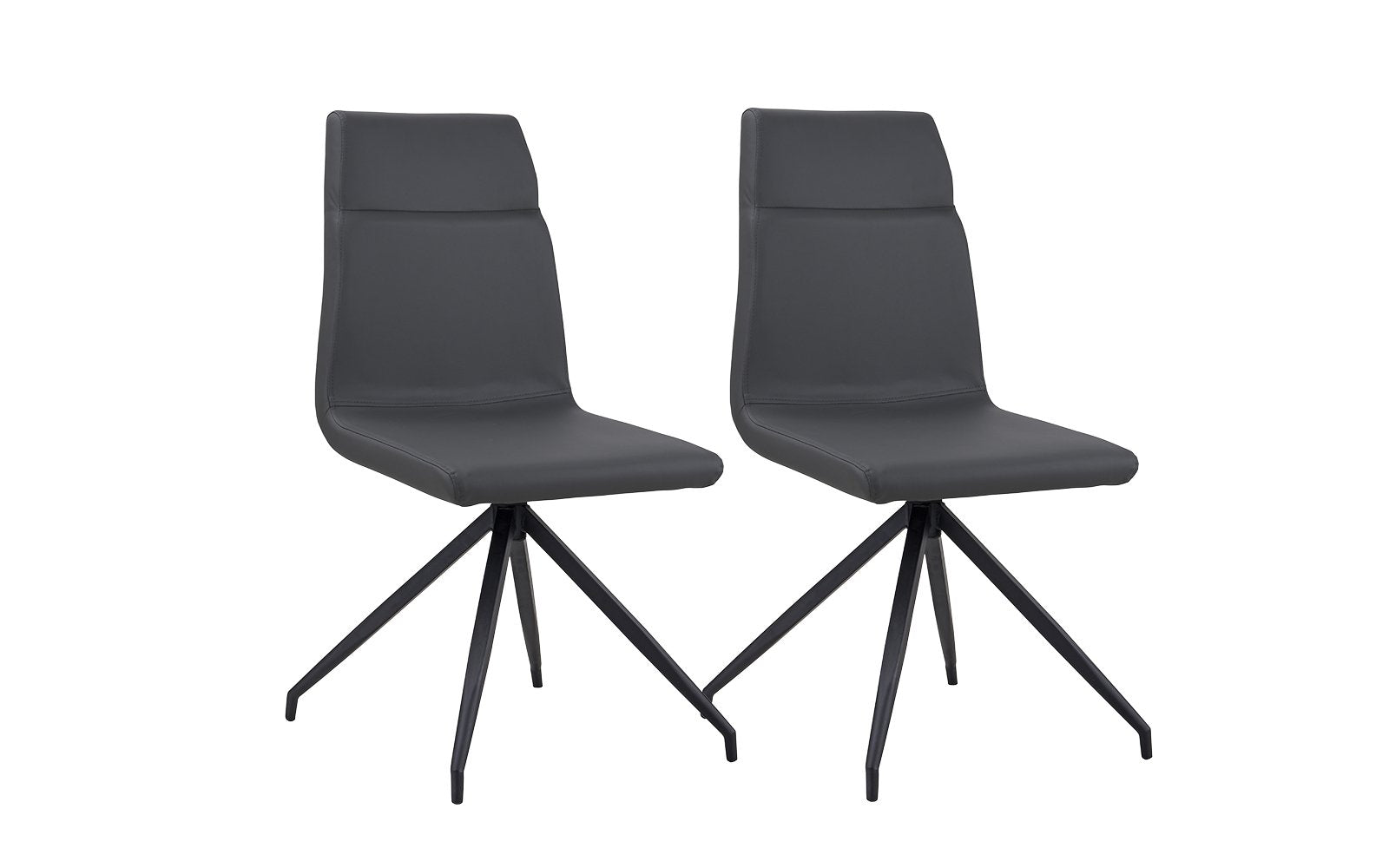 CHR35-2PC-PU-GR Leo Set of (2) Modern Faux Leather Kitchen Chairs sku CHR35-2PC-PU-GR