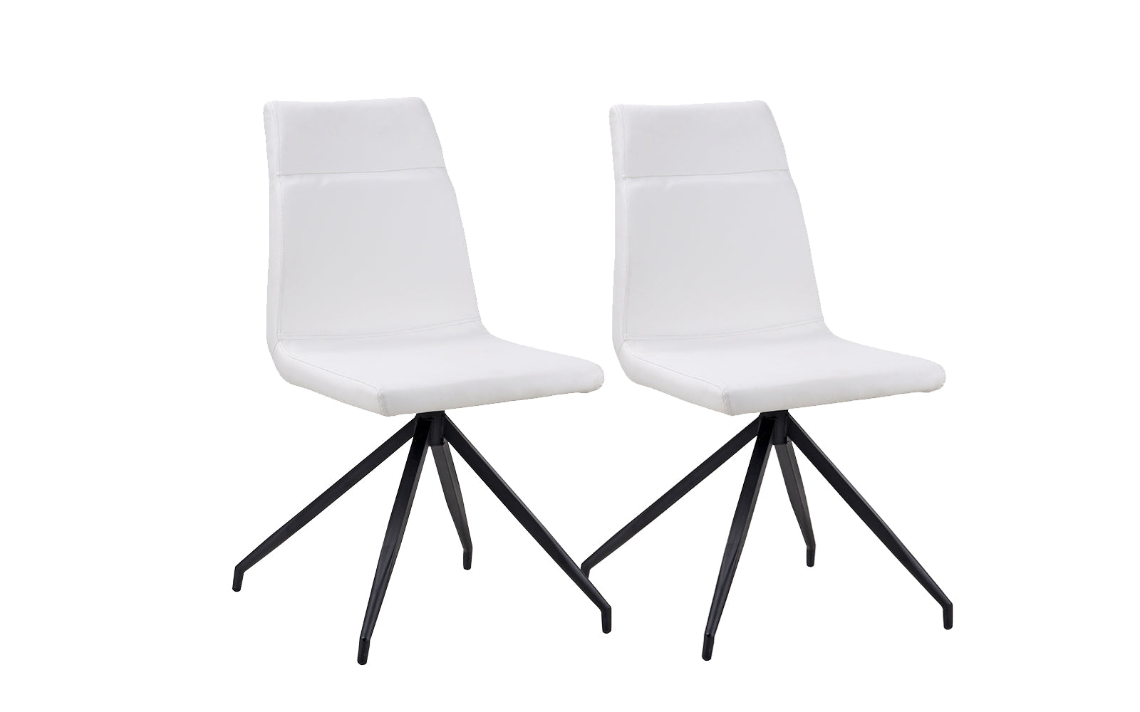 Leo Set of (2) Modern Faux Leather Kitchen Chairs