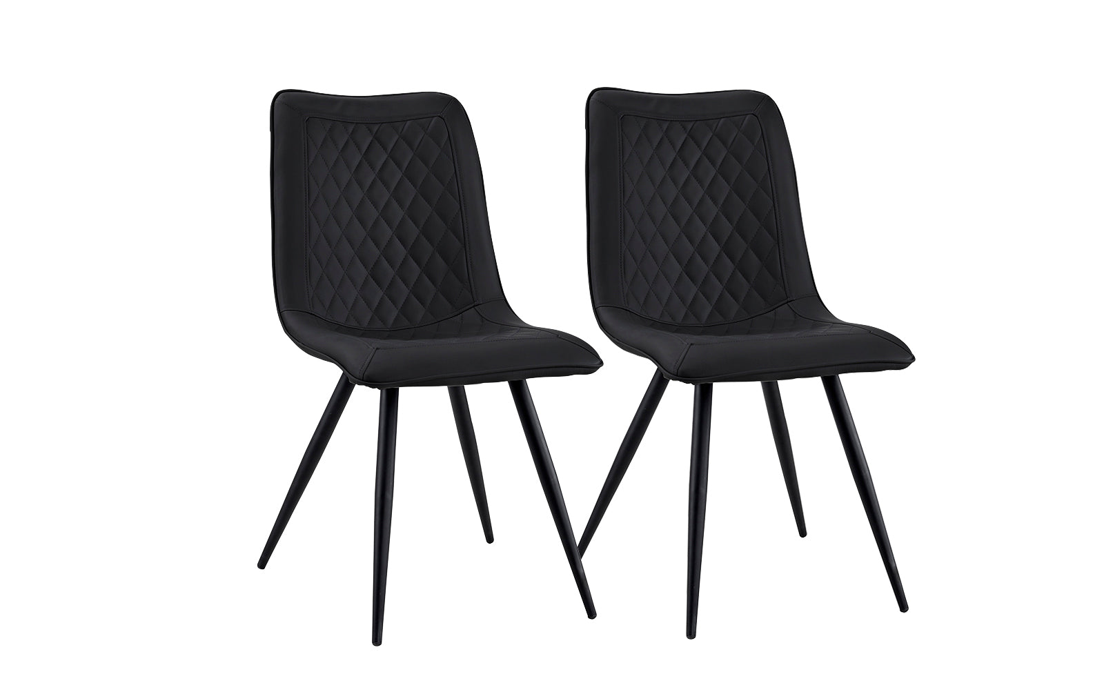 CHR36-2PC-PU-BLK Cora Set of 2 Elegant Faux Leather Dining Chairs sku CHR36-2PC-PU-BLK
