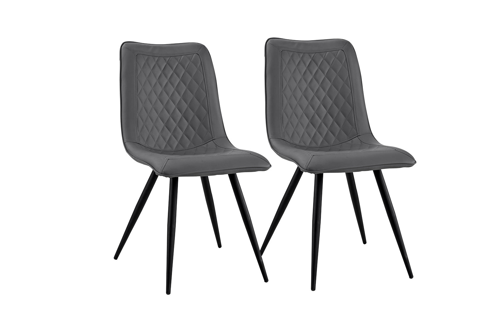 CHR36-2PC-PU-GR Cora Set of 2 Elegant Faux Leather Dining Chairs sku CHR36-2PC-PU-GR