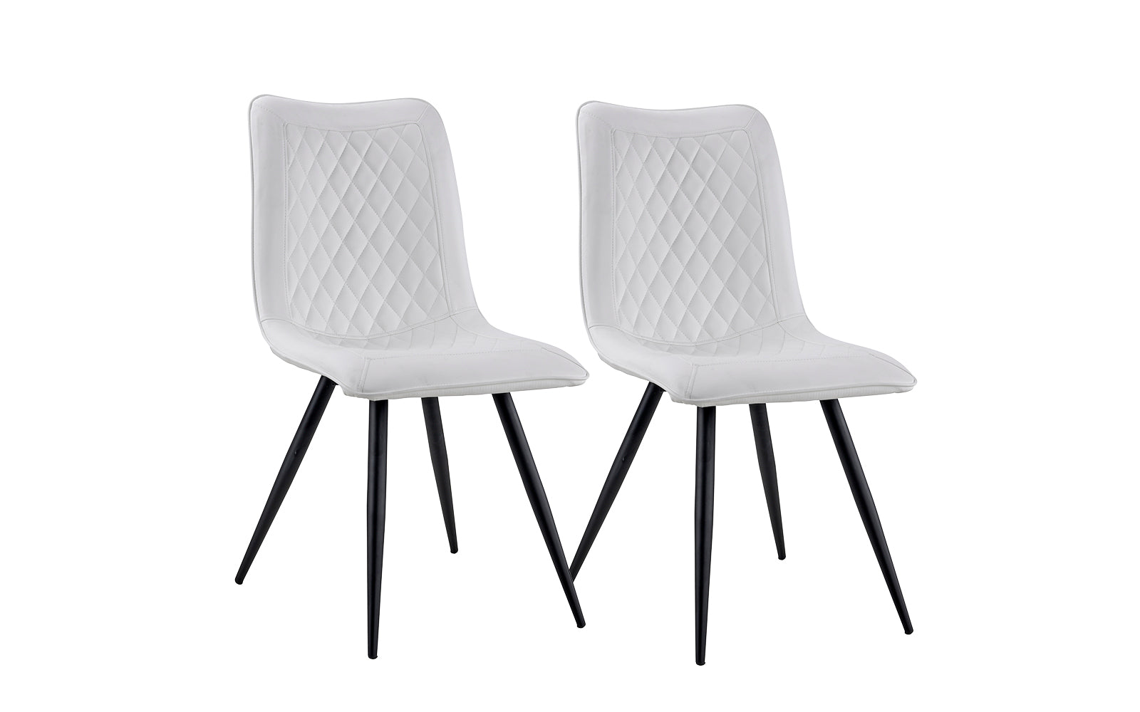 Cora Set of 2 Elegant Faux Leather Dining Chairs