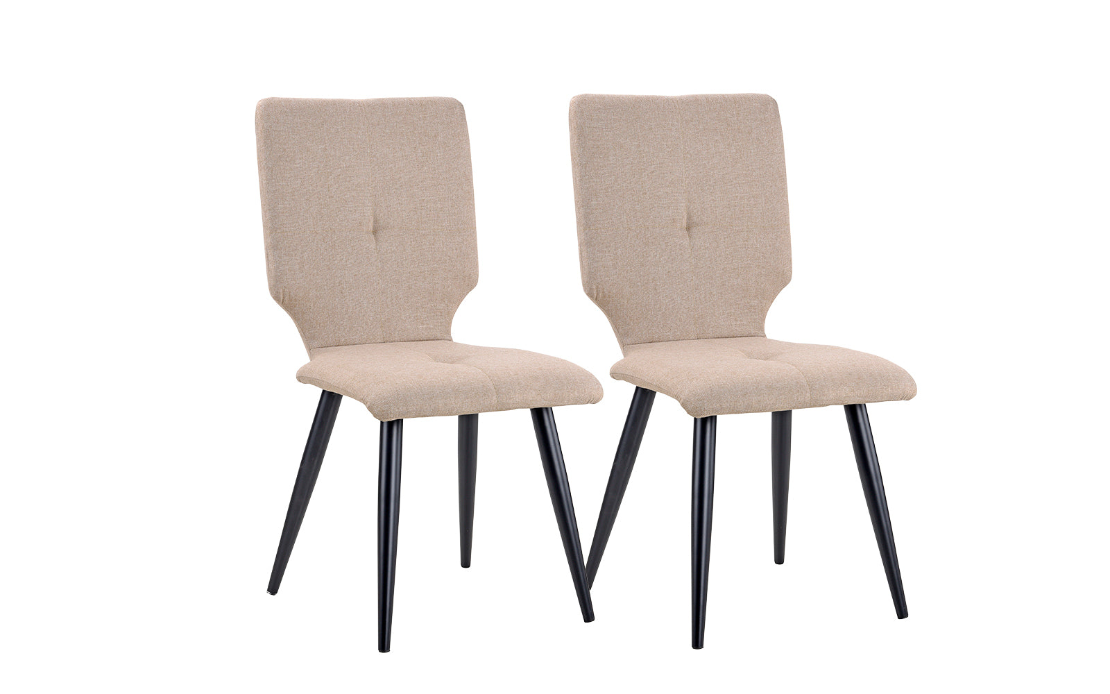 CHR37-2PC-FB-WHT Ava Set of (2) Modern Upholstered Dining Chairs sku CHR37-2PC-FB-WHT