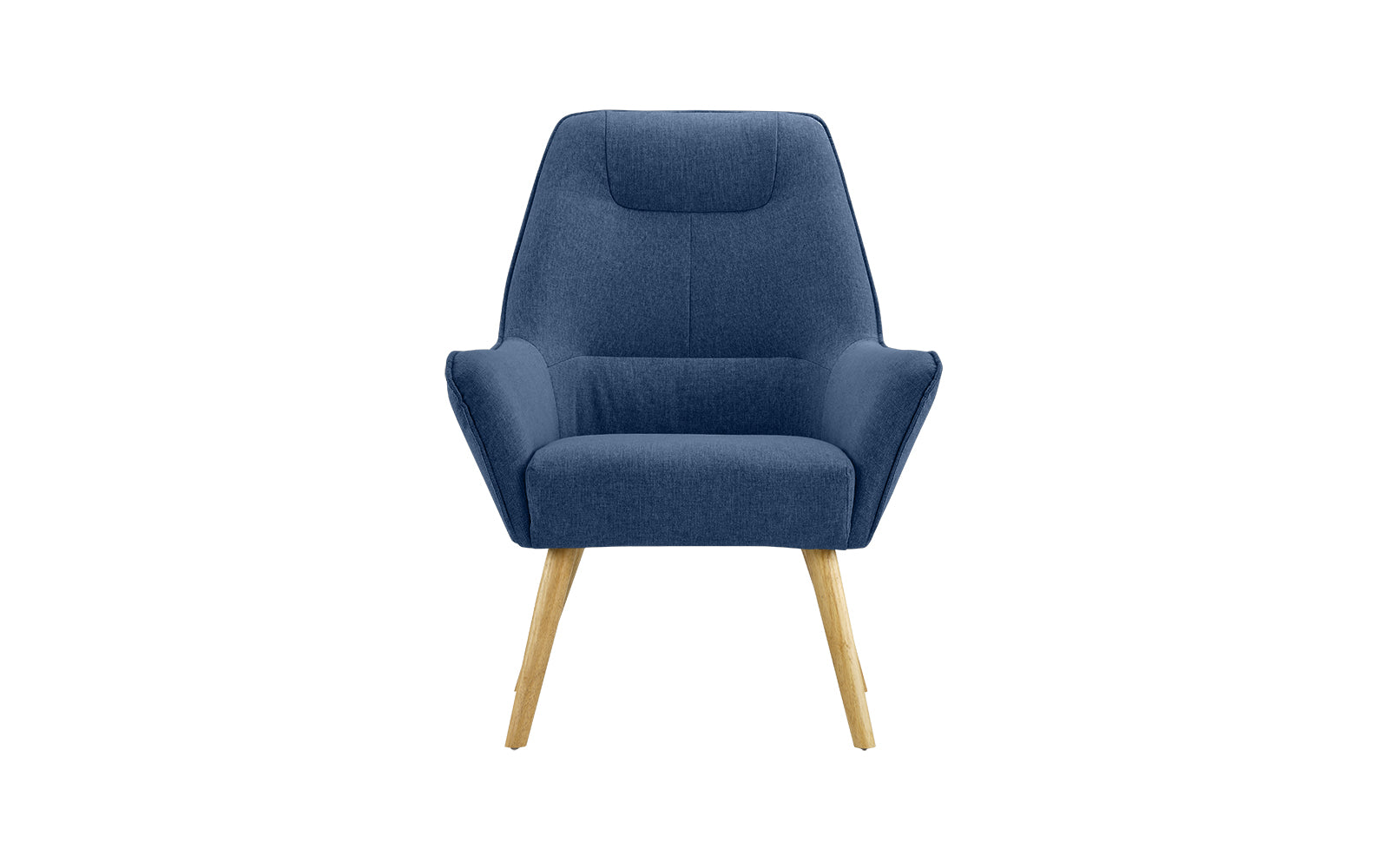 Carson Modern Diamond Armchair with Natural Wood Legs