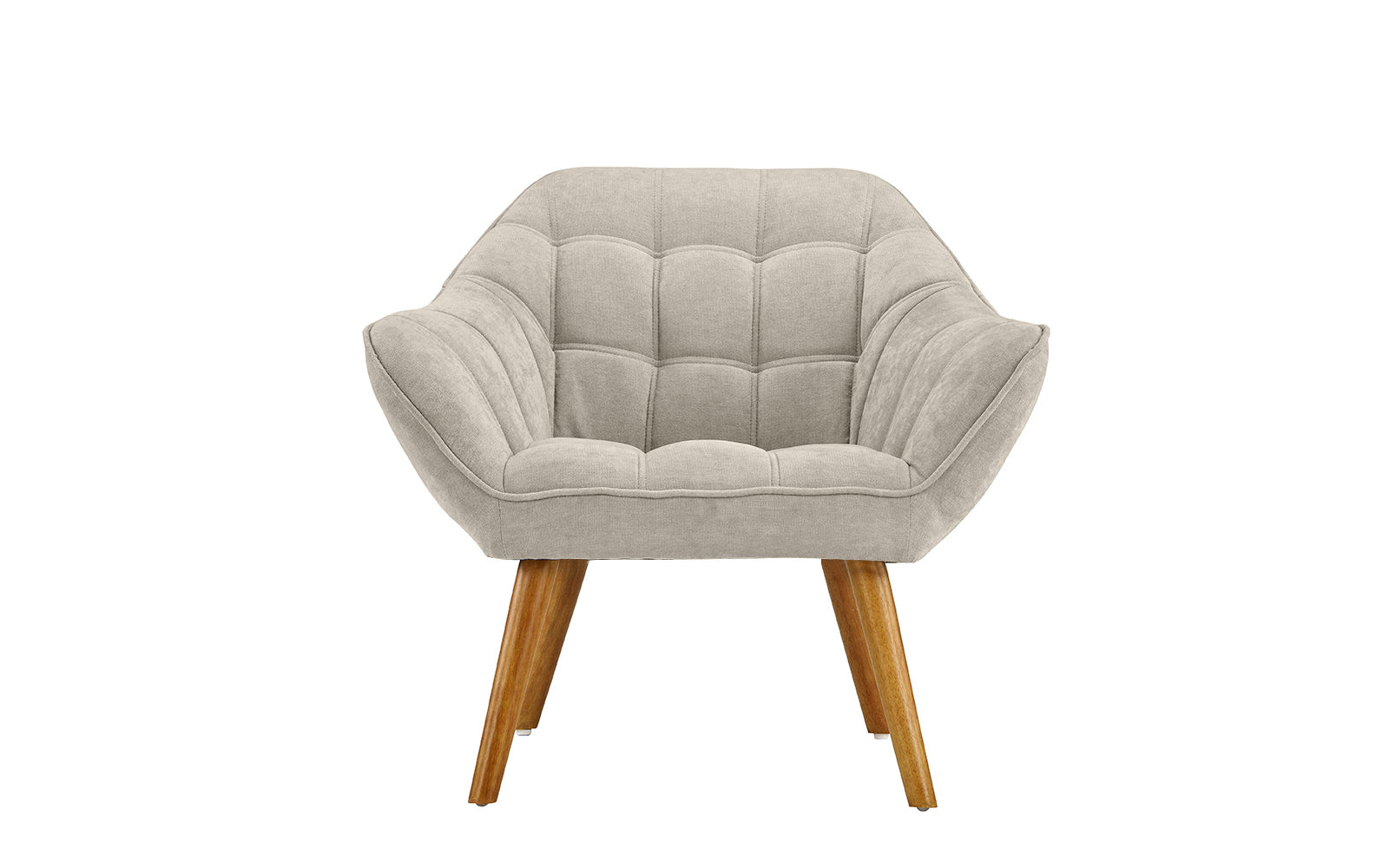 Ayla Mid Century Tufted Linen Shell Accent Chair