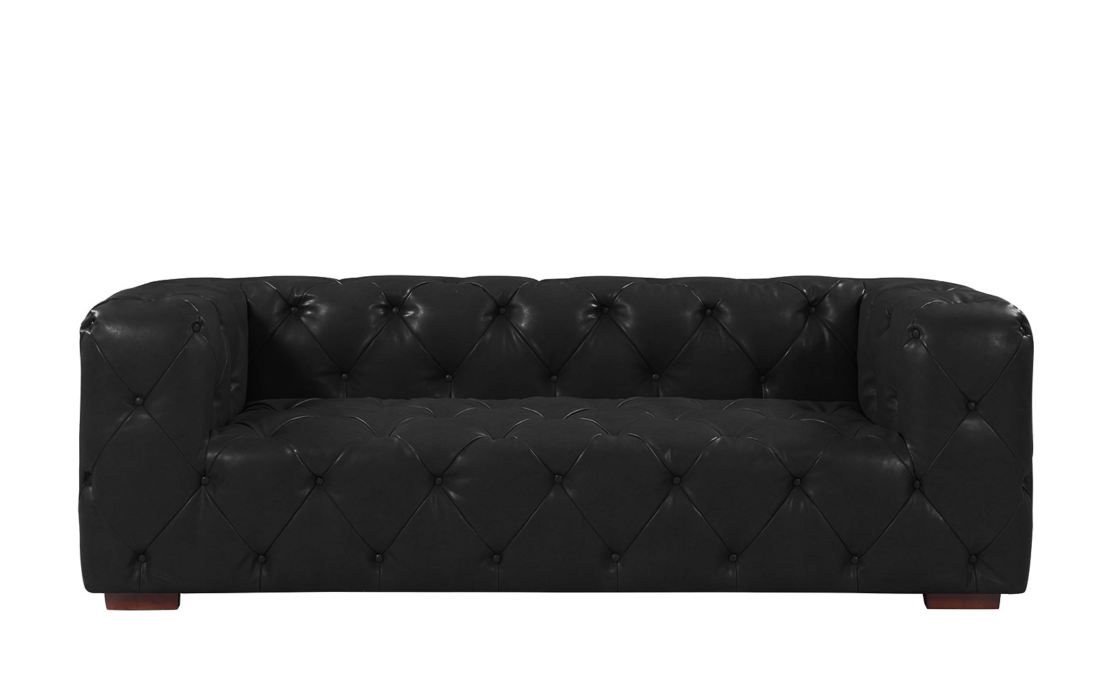 EXP100-BLK Ralph Mod Tufted Button-Detail Leather Match Sofa sku EXP100-BLK