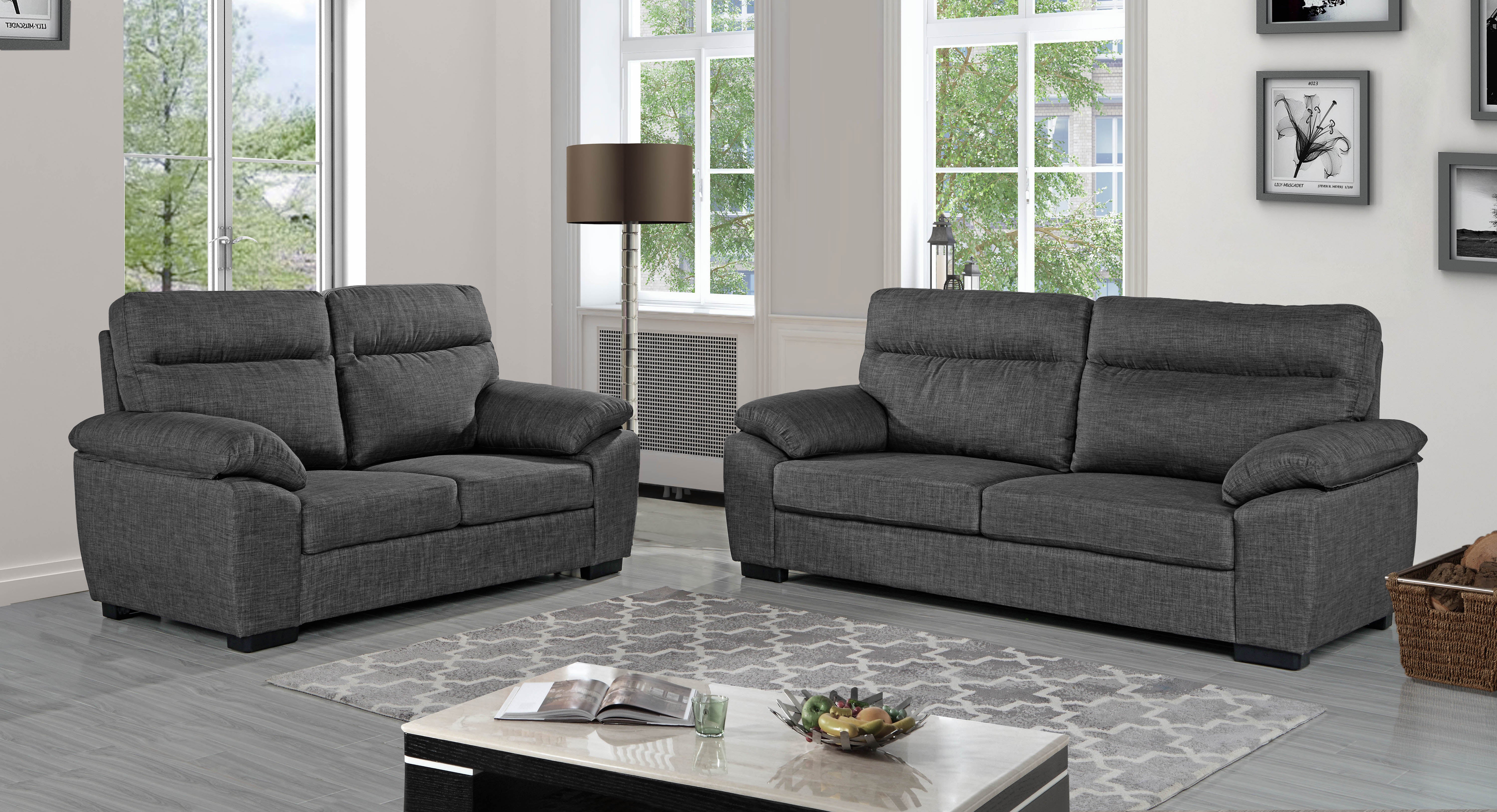 Luca (2) Piece Classic Loveseat and Sofa Set