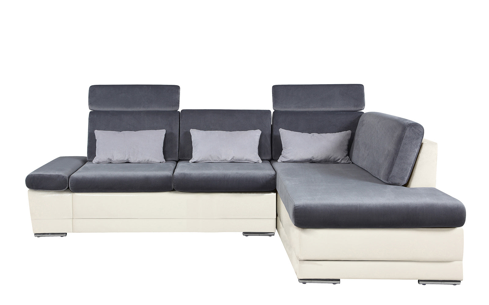 Artica Contemporary Two Town Leather & Microfiber Sectional