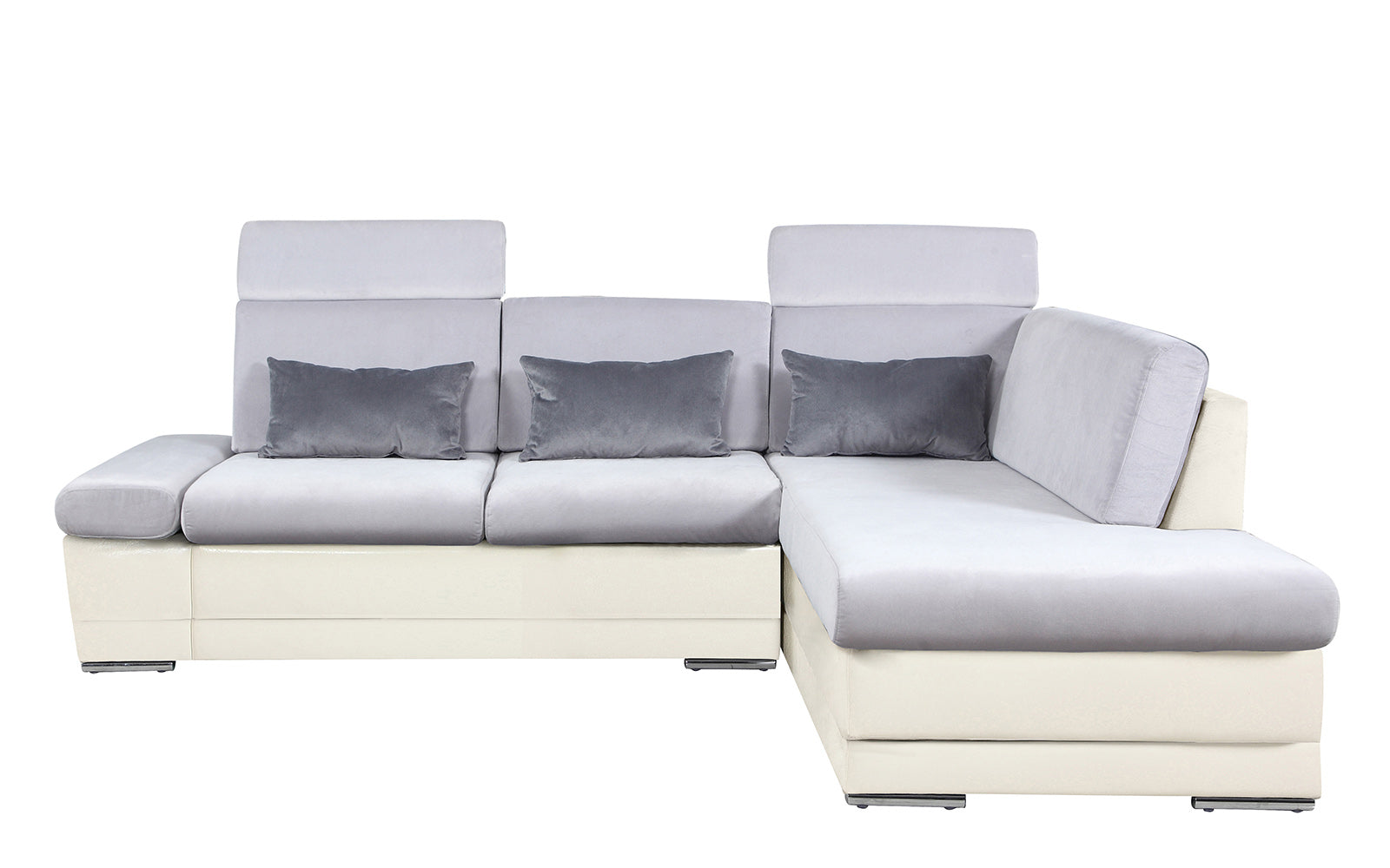 Artica Contemporary Two Town Leather & Microfiber Sectional