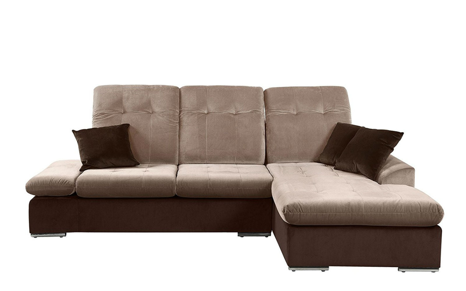 EXP128-F-BR-S-HZ Concorde Modern Microfiber Sectional Sofa with Rig sku EXP128-F-BR-S-HZ