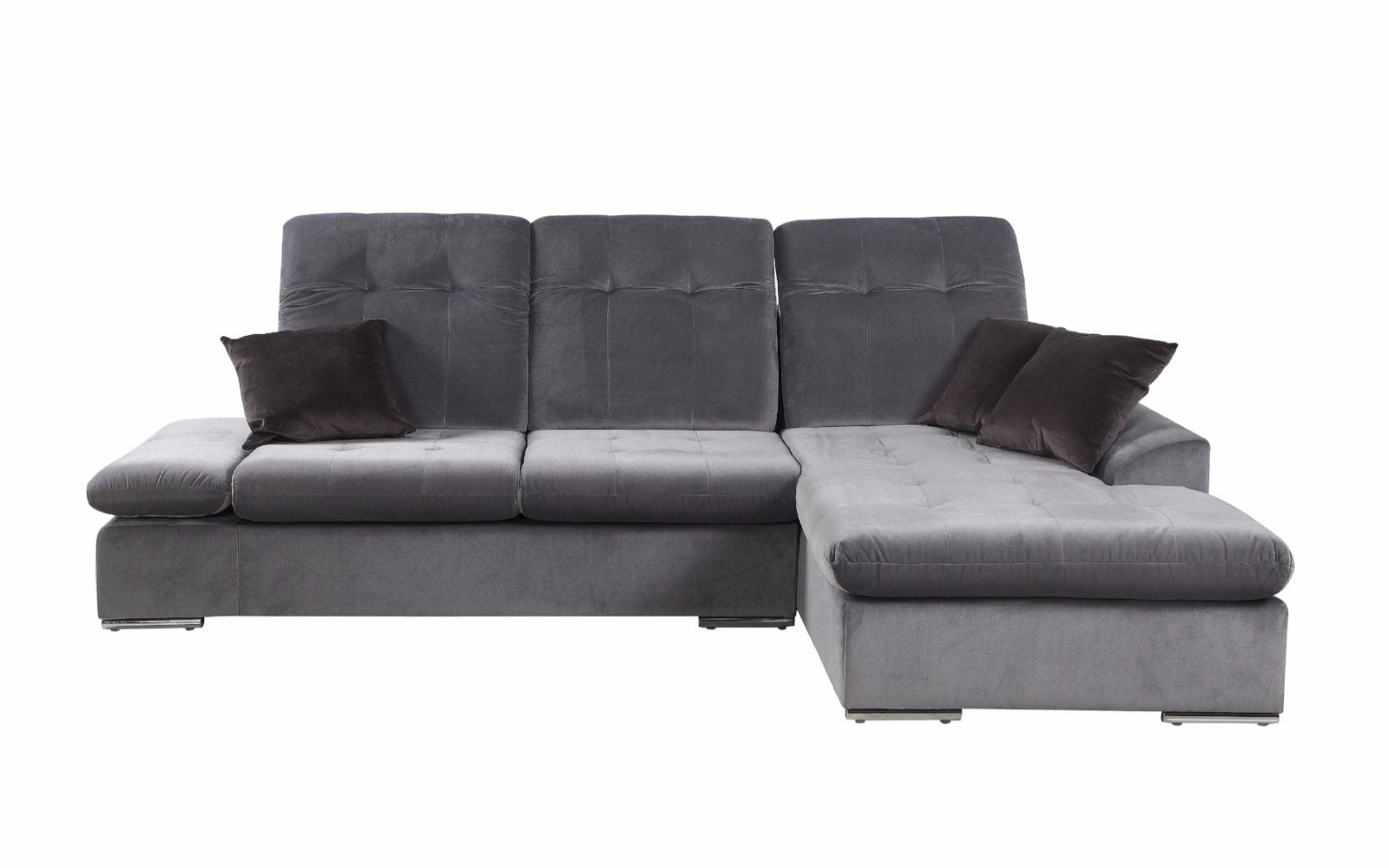 Concorde Modern Microfiber Sectional Sofa with Right Chaise