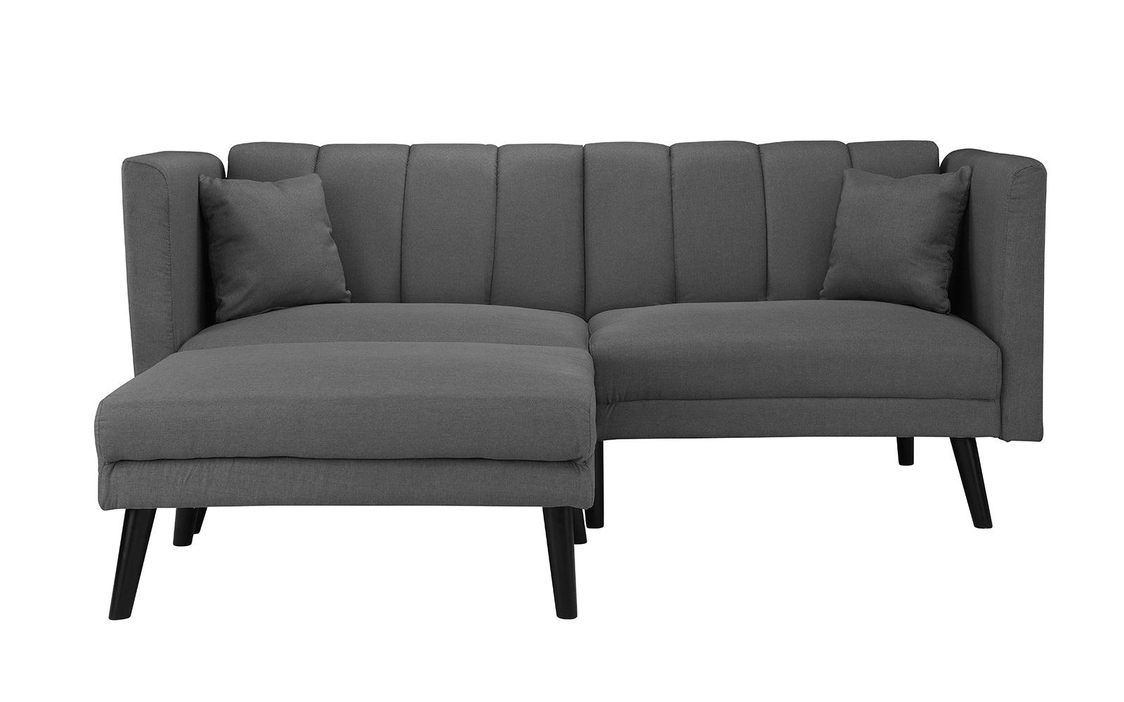 Esme Contemporary Loveseat Sleeper Futon With Chaise Lounge