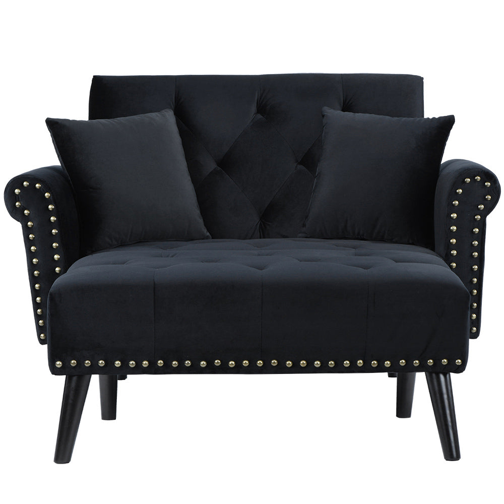 Bilbao Classic Velvet Tufted Sleeper Chaise Lounge