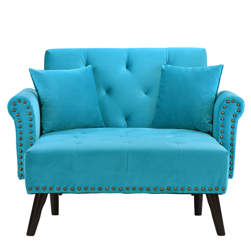 EXP141-VV-BLU Bilbao Classic Velvet Tufted Sleeper Chaise Lounge sku EXP141-VV-BLU